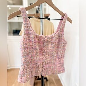 Aqua Multicolor Tweed Women's Blouse